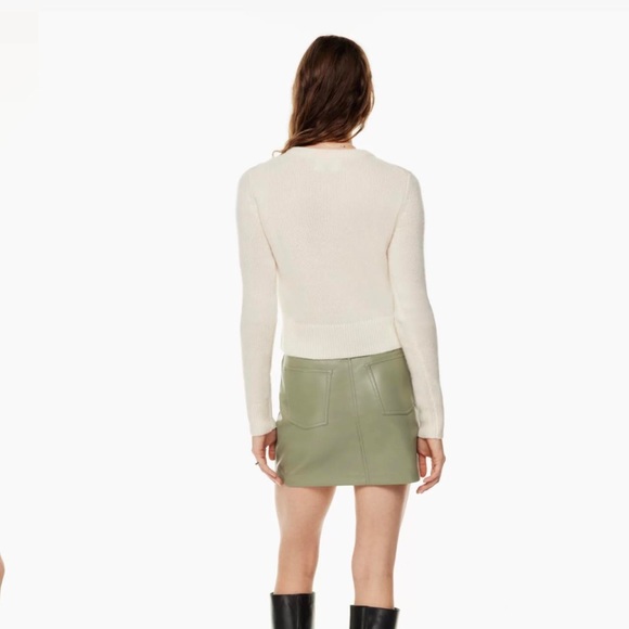 Aritzia Wilfred Green Faux Leather Skirt - Picture 3 of 6
